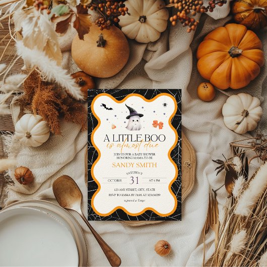 少しブーはほとんどハロウィーンの赤ちゃんシャワー 招待状