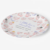 少しブーはほとんどピンクの幽霊赤ちゃんシャワー ペーパープレート (アングル)