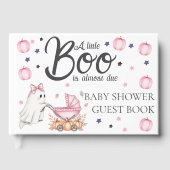 少しブーはほとんどピンクの赤ちゃんシャワー ゲストブック (正面)