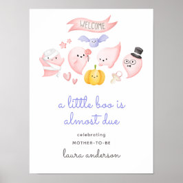 少しブーはほとんど歓迎の赤ちゃんシャワー ポスター