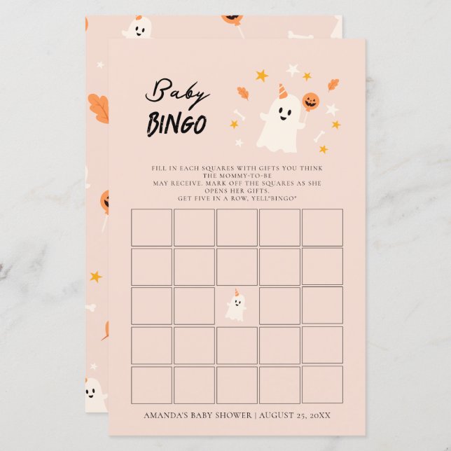 少しブーはほとんど正当なベビービンゴ (正面/裏面)