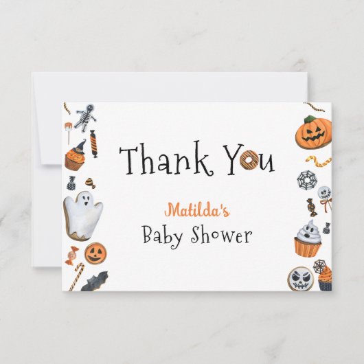 少しブーはほとんど赤ちゃんシャワーありがとう カード (正面)