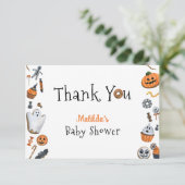 少しブーはほとんど赤ちゃんシャワーありがとう カード (スタンド正面)