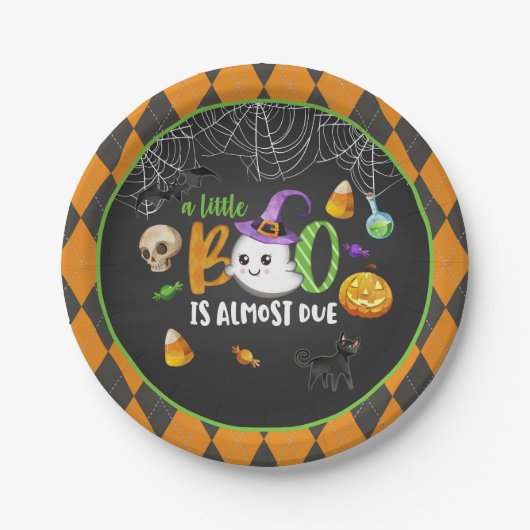 少しブーはほとんど起因している(Blk)パーティープレート ペーパープレート (正面)