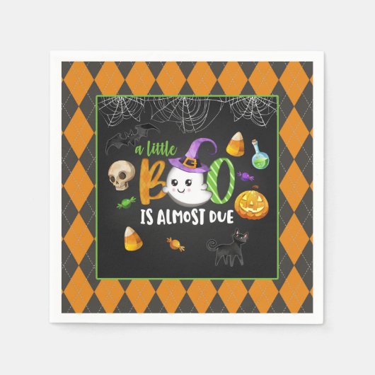 少しブーはほとんど起因している(Blk)パーティー スタンダードカクテルナプキン (正面)