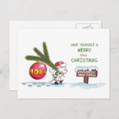 少しメリーのクリスマスを描く シーズンポストカード (正面/裏面)