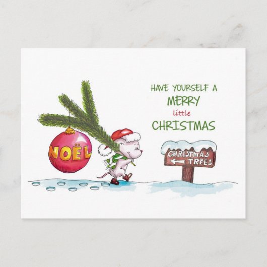 少しメリーのクリスマスを描く シーズンポストカード (正面)