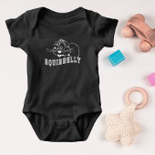 少しリス風の白いラインアート ベビーボディスーツ