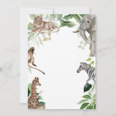 少しワイルドなサファリ動物ベイビーシャワー 招待状 (裏面)