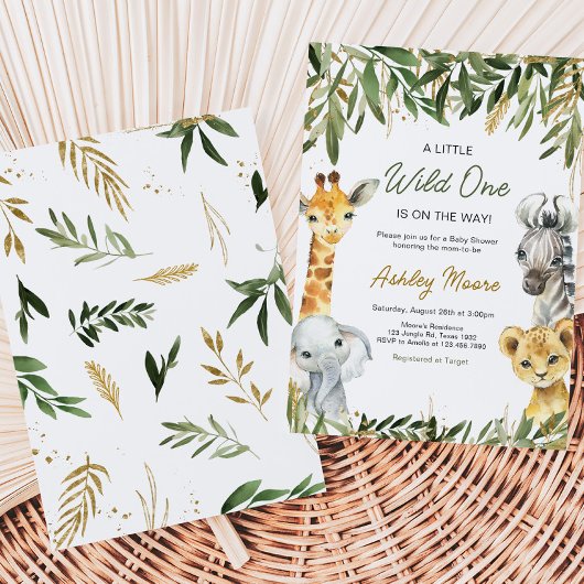 少しワイルドなサファリ ベイビーシャワー 招待状