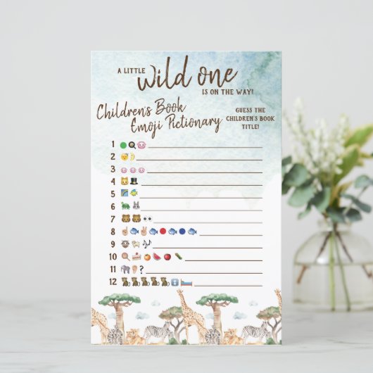 少しワイルドな1つの絵文字の絵の赤ちゃんシャワー (スタンド正面)