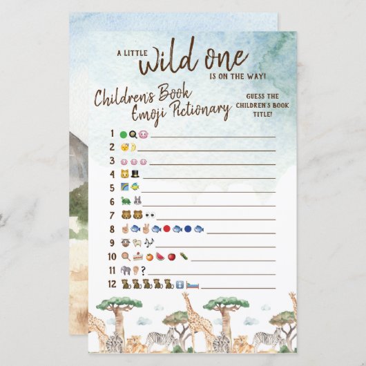 少しワイルドな1つの絵文字の絵の赤ちゃんシャワー (正面/裏面)