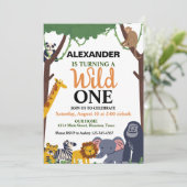 少しワイルドな1歳の誕生日パーティー 招待状 (スタンド正面)
