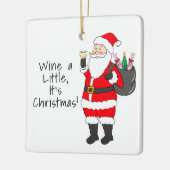 少しワインそれクリスマスサンタホワイトワイン セラミックオーナメント (左)