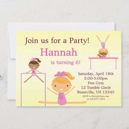 少し倒れかけた体育専門家の誕生日のパーティの招待状 招待状 (正面)