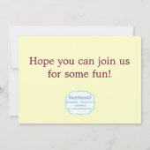 少し倒れかけた体育専門家の誕生日のパーティの招待状 招待状 (裏面)