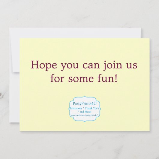 少し倒れかけた体育専門家の誕生日のパーティの招待状 招待状 (裏面)