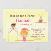 少し倒れかけた体育専門家の誕生日のパーティの招待状 招待状 (正面/裏面)