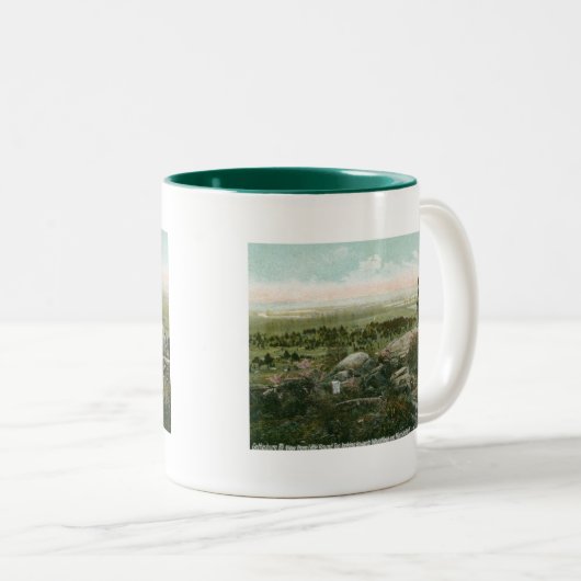 少し円形上、Gettysburgの戦場のヴィンテージ ツートーンマグカップ (正面右)