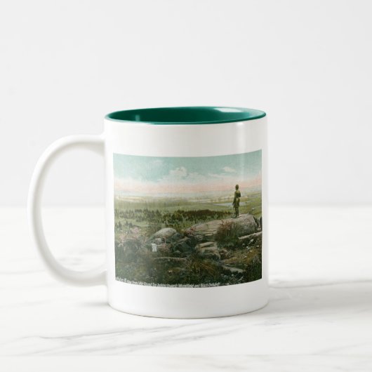 少し円形上、Gettysburgの戦場のヴィンテージ ツートーンマグカップ (左)