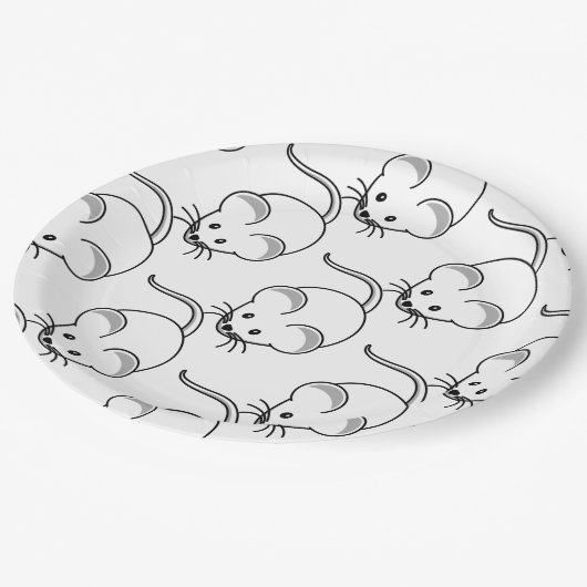 少し写実的なマウスパターン ペーパープレート (アングル)