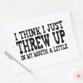 少し口の中に吐き出した 長方形シール (封筒)