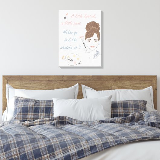 少し口紅を少しメイクアップ絵を描ことわざ キャンバスプリント (インサイチュ (寝室))