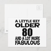 少し古い80誕生日デザイン ポストカード (正面/裏面)