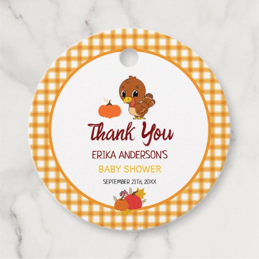 少し可愛いトルコ秋感謝祭ありがとう フェイバータグ (正面)