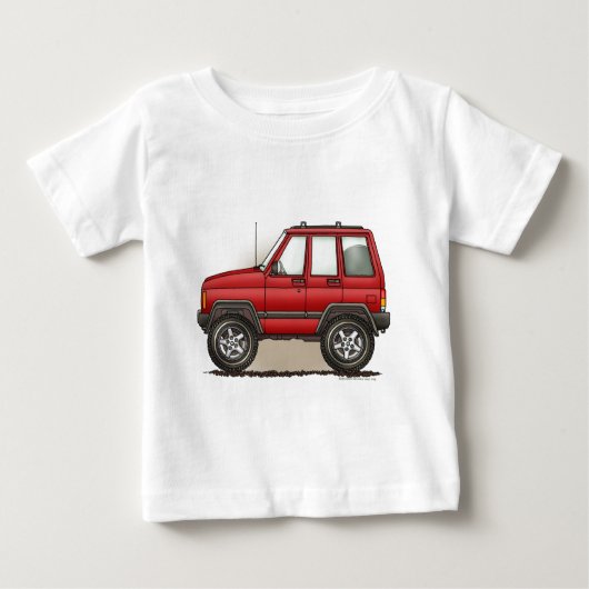 少し四輪SUV車 ベビーTシャツ (正面)