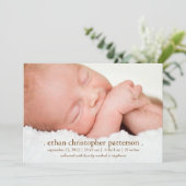 少し夢の2つの写真のモダンな誕生の発表 案内状 (スタンド正面)