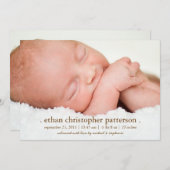 少し夢の2つの写真のモダンな誕生の発表 案内状 (正面/裏面)