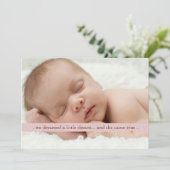 少し夢の2つの写真のモダンな誕生の発表 案内状 (スタンド正面)