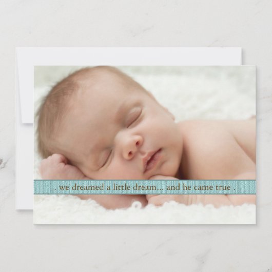 少し夢の2つの写真のモダンな誕生の発表 案内状 (正面)