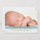 少し夢の2つの写真のモダンな誕生の発表 案内状 (裏面)