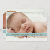 少し夢の2つの写真のモダンな誕生の発表 案内状 (正面/裏面)