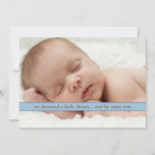 少し夢の2つの写真のモダンな誕生の発表 案内状 (正面)