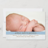 少し夢の2つの写真のモダンな誕生の発表 案内状 (裏面)