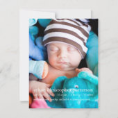 少し夢の2つの写真のモダンな誕生の発表 案内状 (正面)