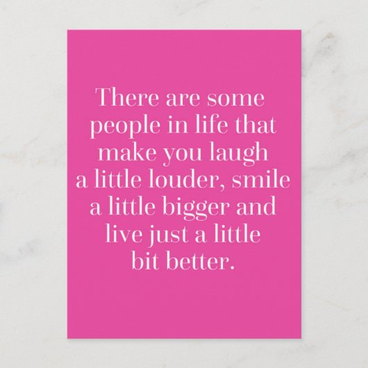 少し大きな声で笑う引用文 ポストカード (正面)