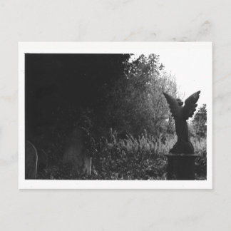 少し天使の彫像の古い墓地の郵便はがき ポストカード