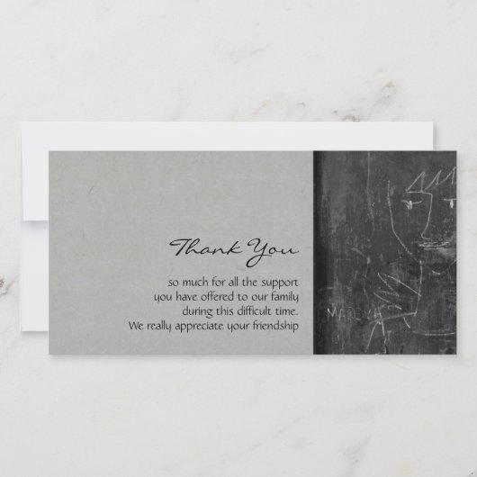 少し天使1の子供のスケッチの悔やみや弔慰は感謝していしています サンキューカード (正面)