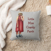 少し失敗の不機嫌なズボン: ふくれっ面をする女の子: パステル調の芸術 クッション (ブランケット)