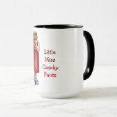 少し失敗の不機嫌なズボン: ふくれっ面をする女の子: パステル調の芸術 マグカップ (正面右)