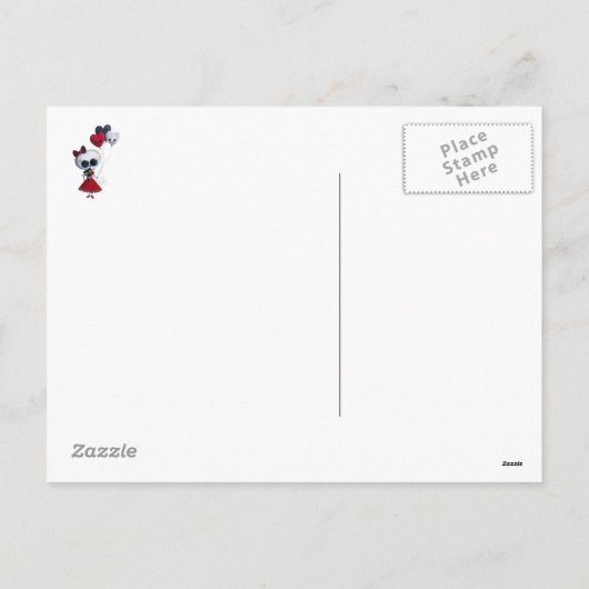 少し失敗の死のバレンタインの女の子 シーズンポストカード (裏面)