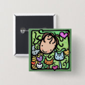 少し女の子らしく、彼女の猫ちゃん 缶バッジ (正面&裏面)