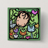 少し女の子らしく、彼女の猫ちゃん 缶バッジ (正面)