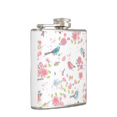 少し小鳥のピンクおよび青くお洒落なガーリー フラスク (右)