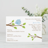 少し小鳥の男の赤ちゃんのシャワーの招待状 招待状 (スタンド正面)