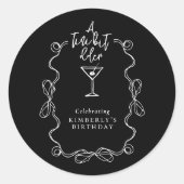 少し年上のマルティーニ黒誕生会 ラウンドシール (正面)